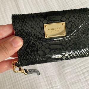 Michael Kors black python wallet